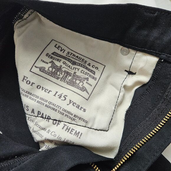 LEVI'S PREMIUM 512 Jeans Mens W31 X L32 Jet Black Slim Taper Leather Patch - Picture 8 of 9